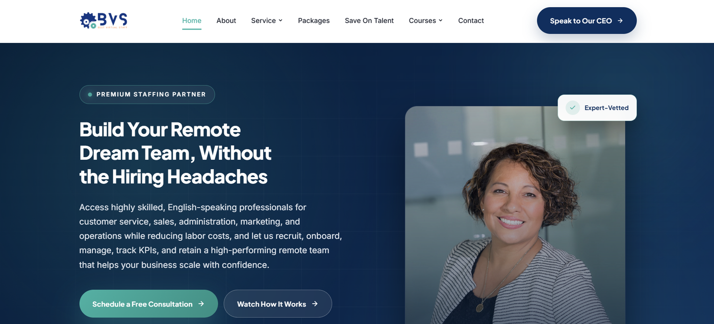 Best Virtual Staff live site