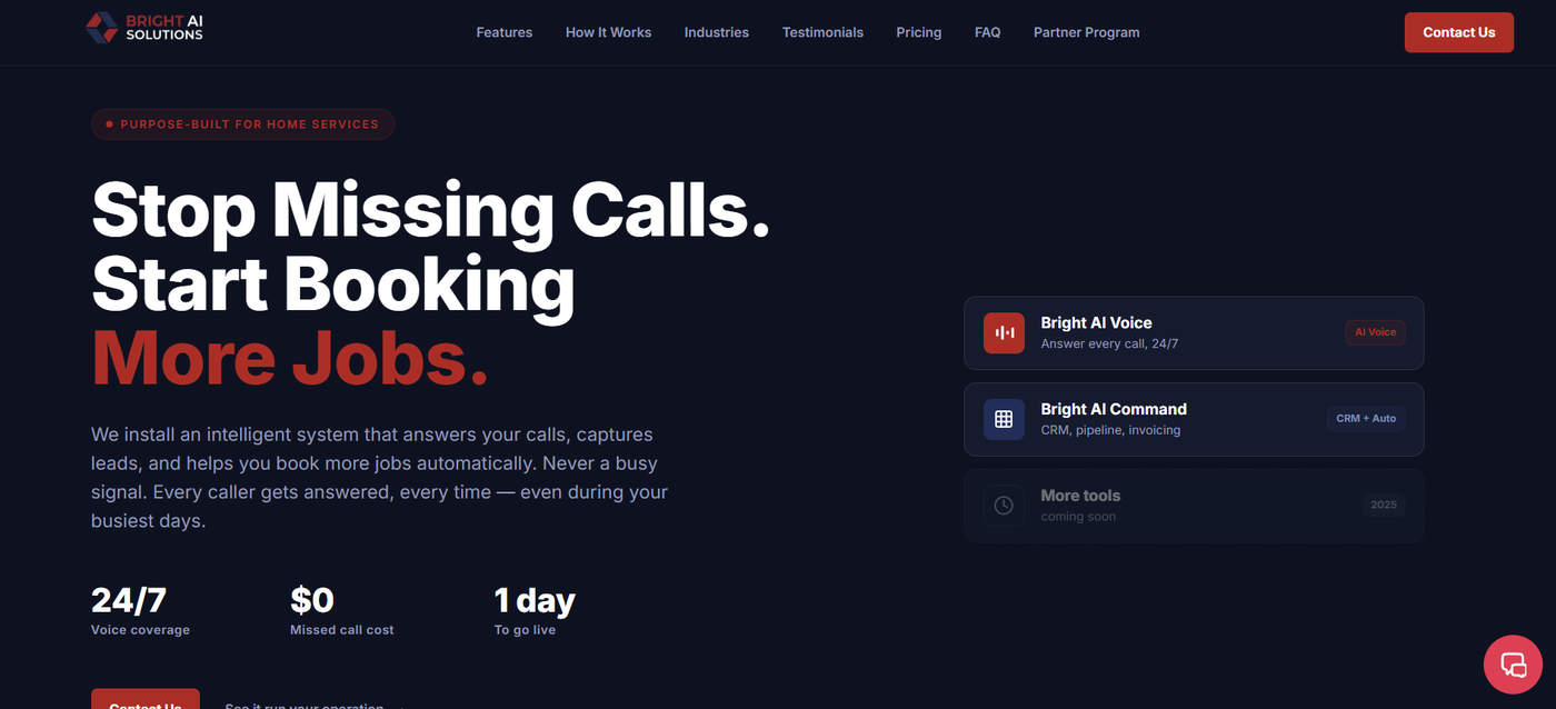 Bright AI Solutions live site