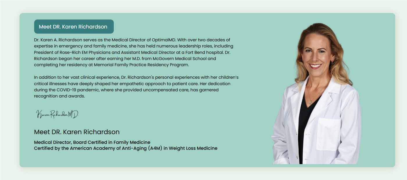 Dr. Karen Richardson live site