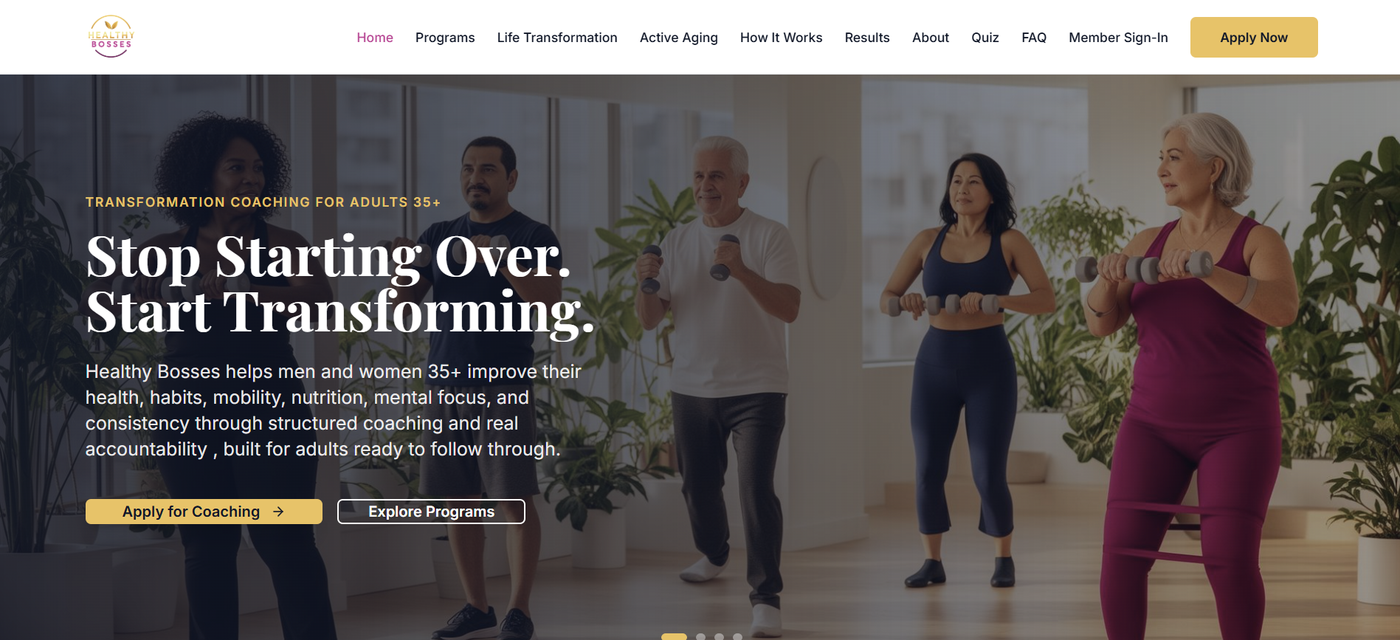 Healthy Bosses live site