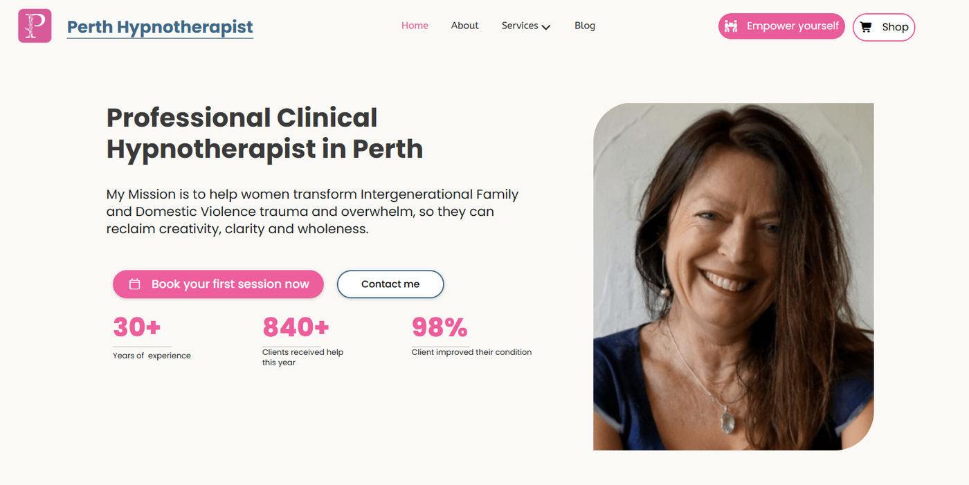 Perth Hypnotherapist live site