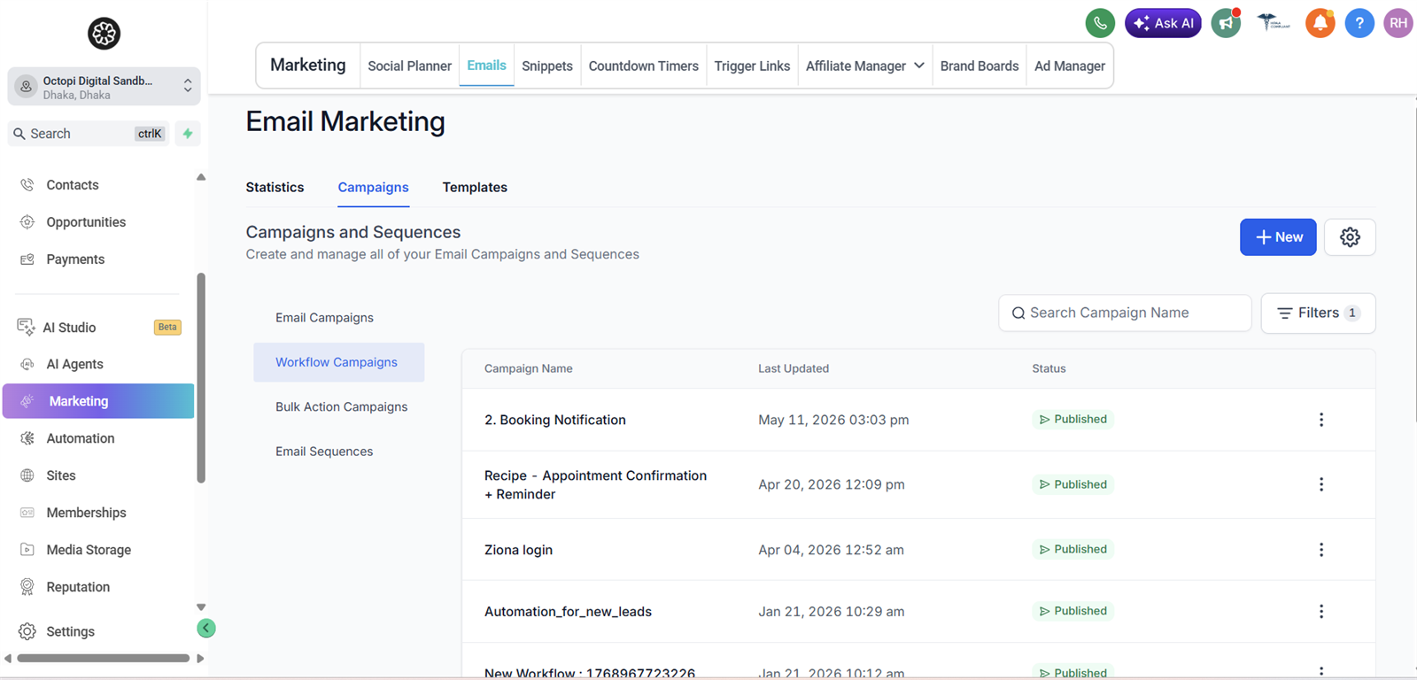 Email marketing campaigns and sequences in GHL